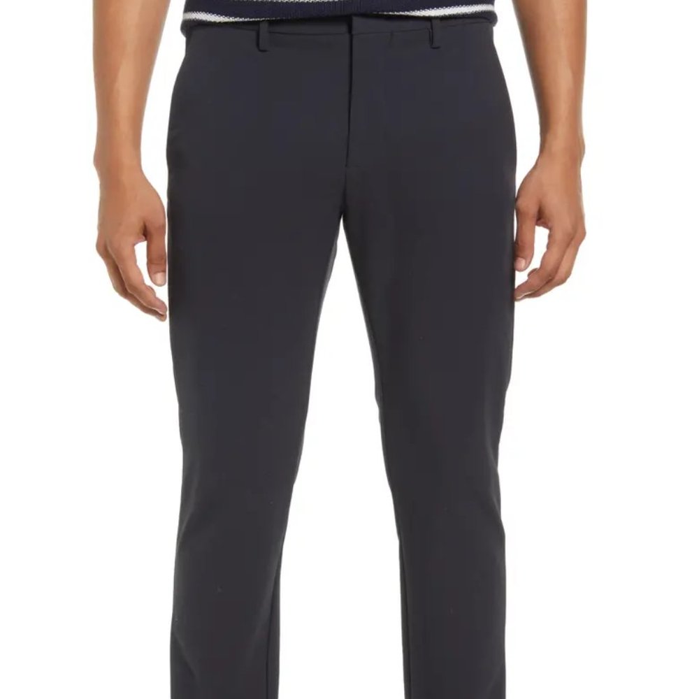 NN07 Theo Tapered Leg Stretch Pants in Dark Grey